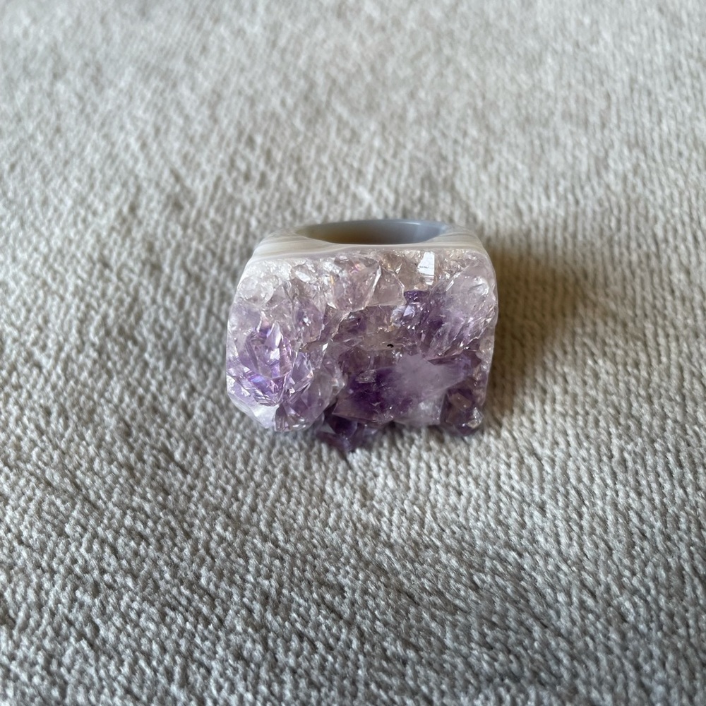 Purple Crystal Statement Ring - image 1